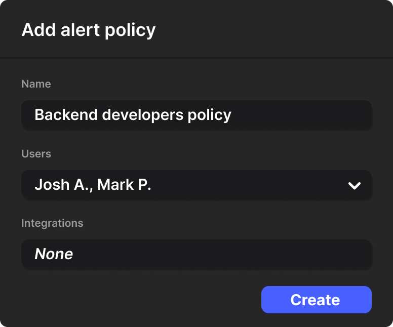 Create Alert Policy
